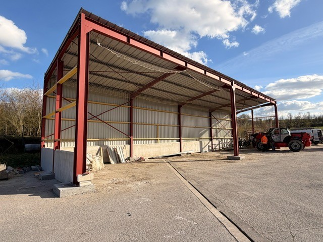 Montage appentis avec poteau central